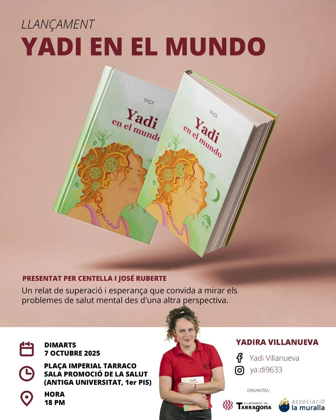 Flyer del llançament del libro Yadi en el Mundo en la Plaça Imperial Tarraco de Tarragona, 7 de octubre de 2025