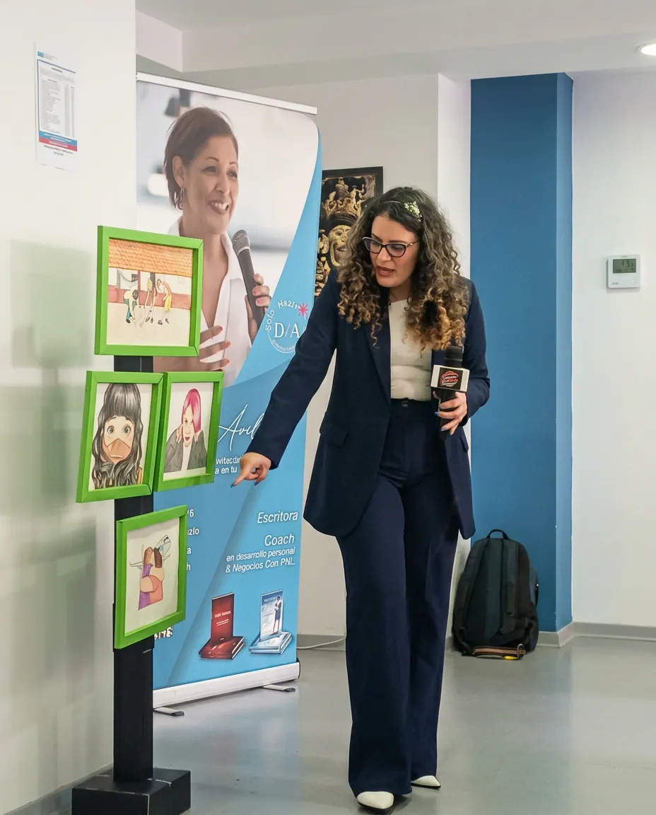 Yadi Villanueva impartiendo una charla sobre salud mental